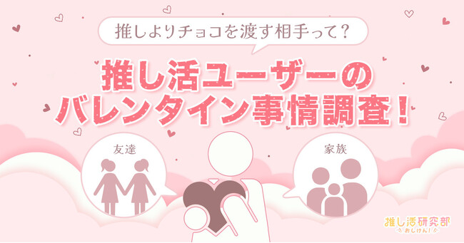 【推し活ユーザーのバレンタイン事情】チョコを渡す人1位「友達」53.1％、2位「推し」が52.7％と僅差！ 推しへのチョコは「ぬいやアクスタに供える」が最多に