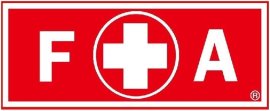 救急キットの所在を伝えるステッカー(FAとはファーストエイドの頭文字です) 救急キットの所在を伝えるステッカー(FAとはファーストエイドの頭文字です)