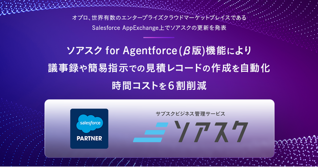 オプロ、世界有数のエンタープライズクラウドマーケットプレイスであるSalesforce AppExchange上でソアスクの更新を発表