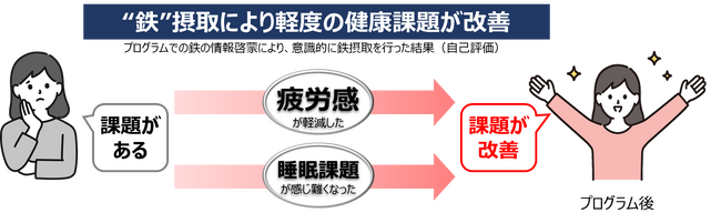 ビジネスパーソンの軽度の健康課題を鉄で改善し、労働パフォーマンス向上に貢献（「疲労改善プログラム」の結果報告）