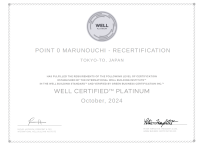 コワーキングスペース「point 0 marunouchi」のWELL認証最高ランク「プラチナ」取得に、丹青社の取り組みが貢献