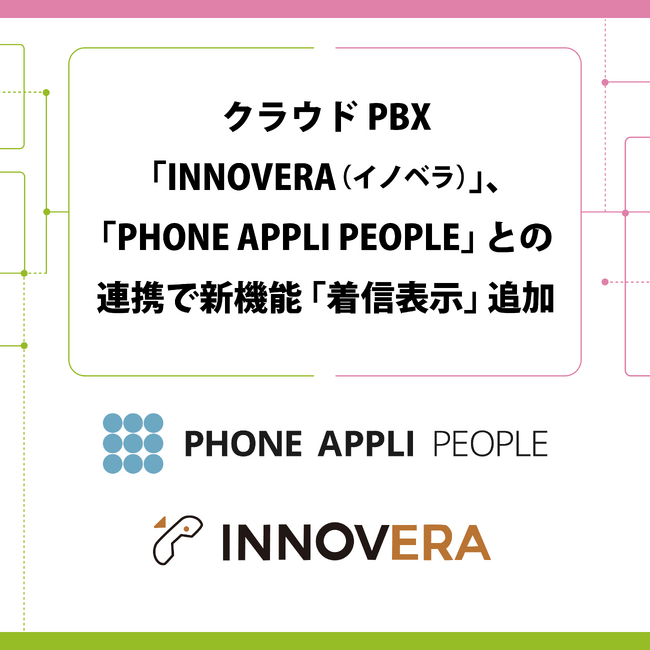クラウドPBX「INNOVERA（イノベラ）」、「PHONE APPLI PEOPLE」との連携で新機能「着信表示」追加