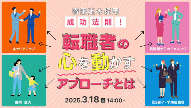 【採用担当者向け】応募者の心を動かす！春の転職市場で成果を上げる実践的な採用アプローチを無料ウェビナーで解説