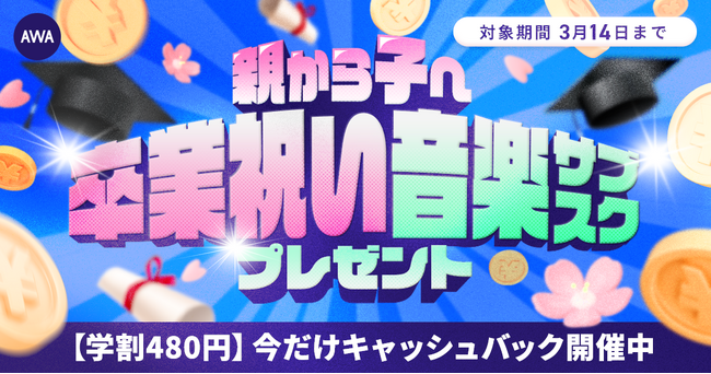 【親から子へ！卒業祝い音楽サブスクプレゼントキャンペーン】