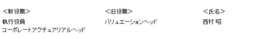 アクサ生命の役員・部長人事について