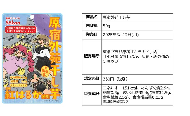 渋谷区立原宿外苑中学校との特別プロジェクトが商品化『原宿外苑干し芋』が発売!