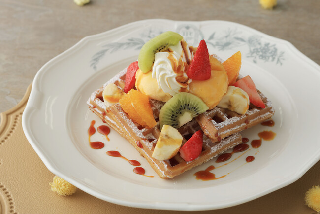 【MOS】甘酸っぱいフルーツとカスタードのやさしい味わいマザーリーフで「フルーツ＆カスタードワッフル」販売