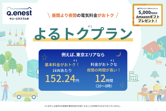 夜間の電気料金がさらにおトクに！オール電化住宅に最適な「よるトクプラン」提供開始