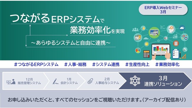 NEC、あらゆるシステムと自由に連携するERPをテーマとしたウェブセミナーを3/14(金)にオンラインで開催