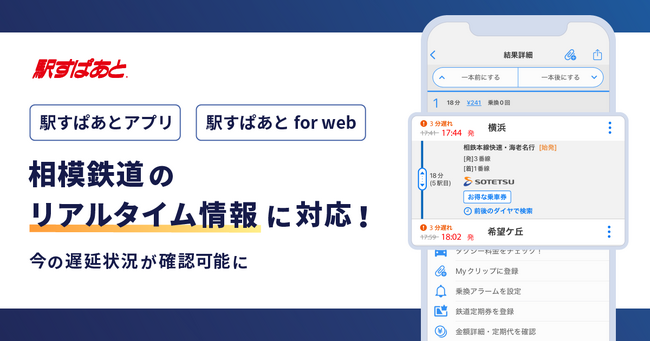 「駅すぱあと」が相模鉄道のリアルな遅延情報の提供を開始！