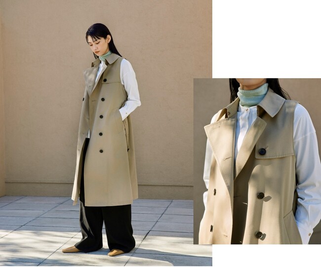 短期化する春から初夏に向け、コートに代わる新商品。『100年コート トレンチジレモデル』3月発売