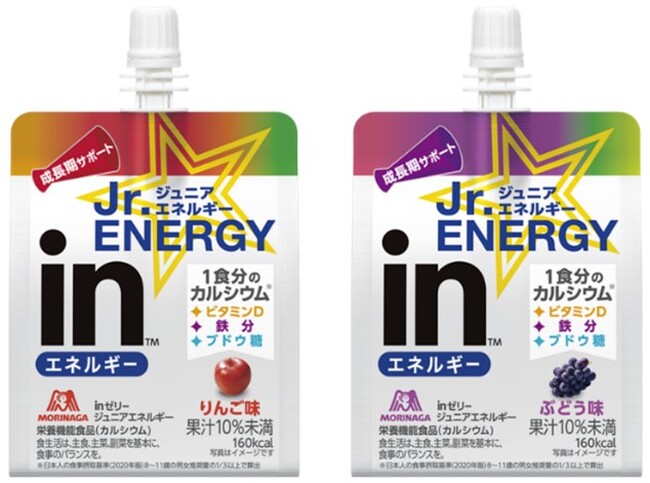 スポーツや学習に取り組む前のエネルギーと成長期にうれしい栄養を配合した「ｉｎゼリージュニアエネルギー＜りんご＞」「ｉｎゼリージュニアエネルギー＜ぶどう＞」～3月18日（火）より新発売～