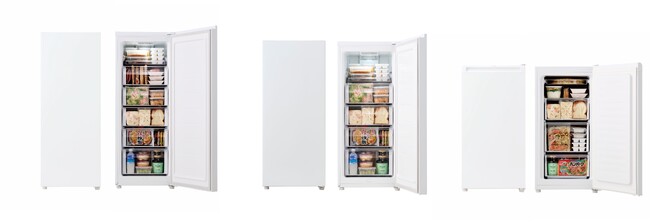 ハイアール、省スペース設計で用途に合わせてサイズを選べる152L、135L、102Lの前開き式冷凍庫を発売