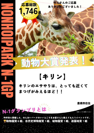 来園者が投票する「N-1グランプリ」のんほい大賞9組が決定！【豊橋総合動植物公園】