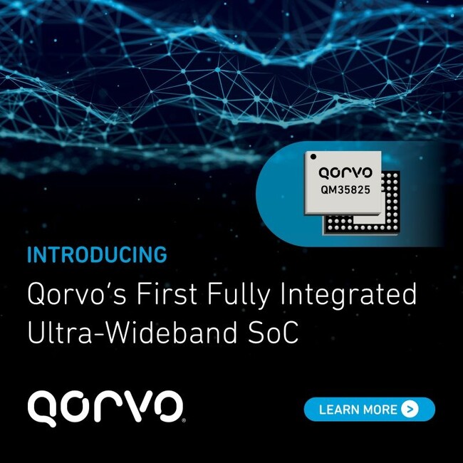 Qorvo、同社初の低消費電力の超広帯域（UWB）RF SoCを発表、UWBポートフォリオを拡充