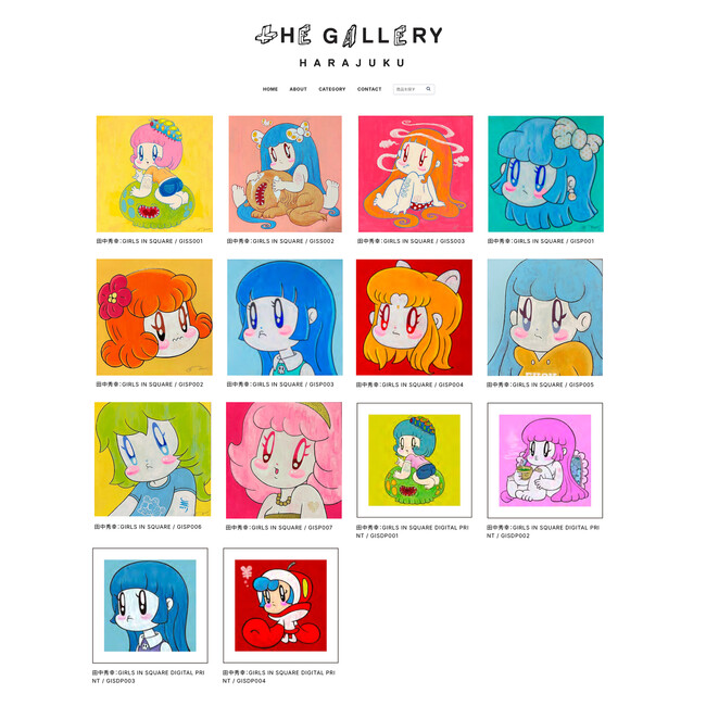 田中秀幸 個展「PEACEFUL Girls in square」展示作品をECサイトにて販売開始！