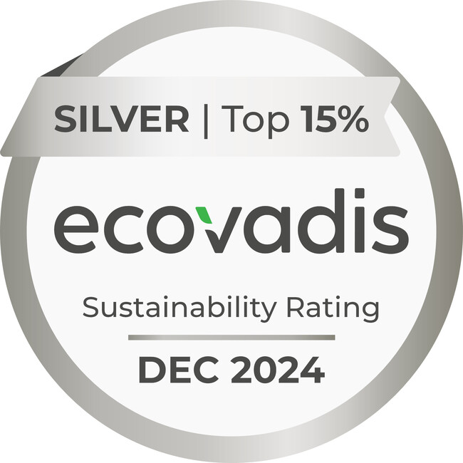 持続可能性におけるリーダーシップの証し「EcoVadis」格付けで90パーセンタイルの銀賞を獲得