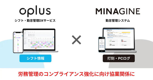 ミナジン勤怠管理システムとシフト作成ツール「oplus」のCSV連携開始のお知らせ
