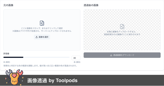 え？画像透過に情報漏洩リスク？完全無料＆国内完結の安心ツール「画像透過 by Toolpods」登場