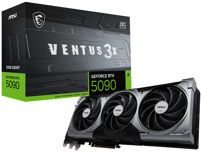 MSI、GeForce RTX(TM) 50シリーズ搭載のグラフィックスカード「GeForce RTX(TM) 5090 32G VENTUS 3X OC」など3製品発売日のお知らせ