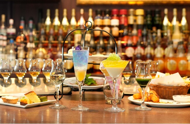 梅酒カクテル専門店「The CHOYA (ザ チョーヤ) 銀座BAR」梅づくしアフタヌーンティー＆ハイティーに春の新作！梅ジュレカクテルスイーツ2品「藤空色」「新緑花」を発売