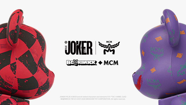MCM × BE@RBRICK コラボレーション第4弾。映画『ジョーカー：フォリ・ア・ドゥ』にインスパイアされた、DCのジョーカーとハーレイ・クインのBE@RBRICKが登場。