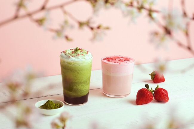 【猿田彦珈琲】春限定ドリンク第二弾！桜を感じる「桜いちごフロラッテ」「桜抹茶あずきフラッペ」3/25発売