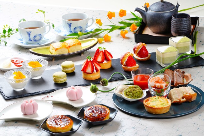 【松江エクセルホテル東急】桜舞う春から新緑の初夏へ、和菓子と苺の甘美なひととき　松江茶の湯文化のアフタヌーンティー