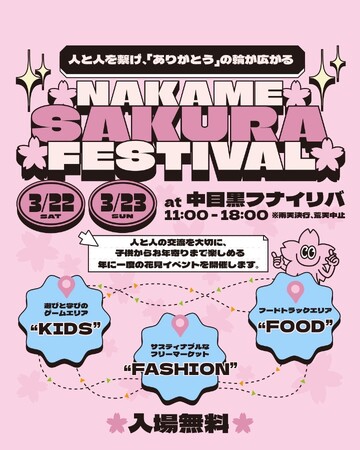 【人気ショップ・人気クリエーターが中目黒に大集結】『NAKAME　SAKURAFESTIVAL』開催！