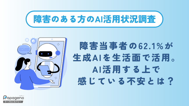 障害当事者の61.9%が生成AI（ChatGPT等）を生活面でも活用。AI活用する上で感じている不安とは？