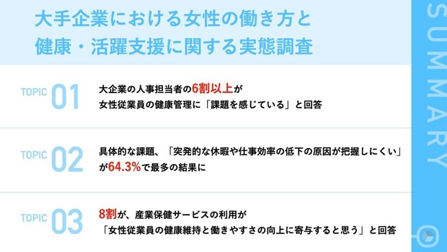 大手企業の76.4%が『女性の働き方』に課題あり！相談窓口の不足・働きづらさをどう解決するか？