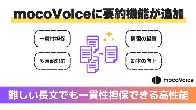 【mocomoco株式会社】高性能音声認識AI「mocoVoice API」に要約機能 (beta) を追加！