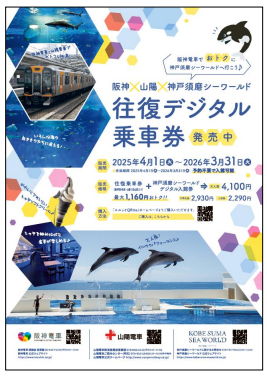 阪神電車・山陽電車に乗って神戸須磨シーワールドへデジタル乗車券でGO！ 阪神・山陽・神戸須磨シーワールド往復デジタル乗車券を発売します！