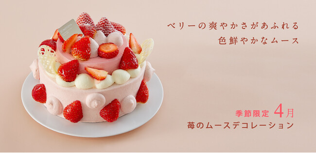札幌の洋菓子【きのとや】春のお祝いを鮮やかに彩る、爽やかなベリーの「苺のムースデコレーション」が4月限定で登場！