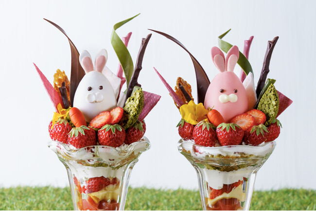 食べるのが勿体ない!?キュートな「イースターパフェ」登場 伊豆産「紅ほっぺ」がふんだんに食べられる！