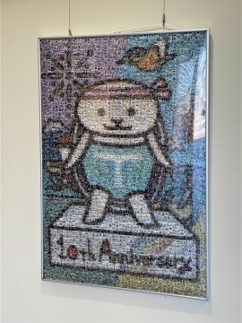 完成した「とりかめくん」モザイクアート 完成した「とりかめくん」モザイクアート