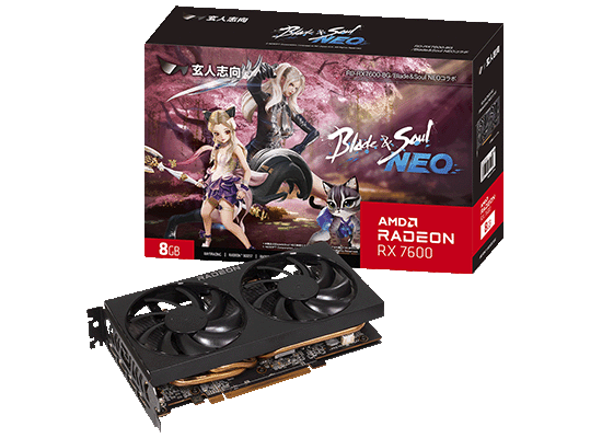 玄人志向から、MMO RPG『ブレイドアンドソウルNEO』とコラボしたRadeon RX 7600 デュアルファン搭載グラフィックボード発売