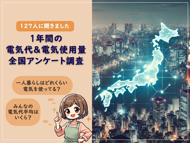 【みんなの電気代はいくら？】全国127名に12か月の電気代と電気使用量をアンケート。北海道は真冬の電気代が東北・北陸に比べ安い結果に。