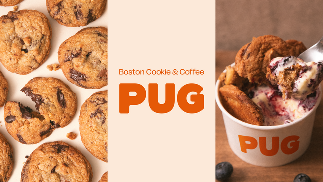 アメリカンクッキーの新ブランド「PUG（パグ）」のカフェが、2025年4月24日（木）より全国順次オープン。