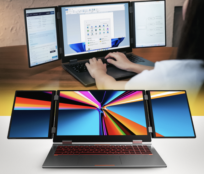究極の3画面ノートPC「Greyshork X3 Laptop」クラファン開始！