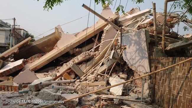 ミャンマー地震、多数の子どもが死傷　数百万人の子どもが危機的状況に　ユニセフ、緊急対応のための資金を呼びかけ 【プレスリリース】