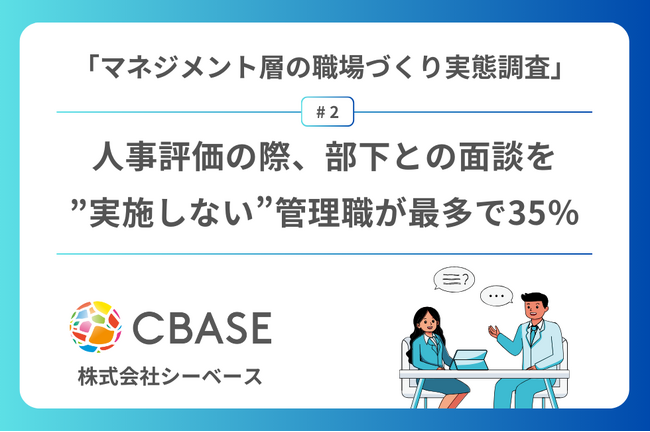 「マネジメント層の職場づくり実態調査」第2弾結果発表　人事評価の際、部下との面談を”実施しない”管理職が最多で35％