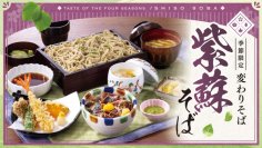 爽やかな香りが特徴の『紫蘇そば』を“季節の変わりそば”として４月１７日（木）から販売開始
～土佐伝統の調味料“葉にんにくのぬた”で味わう『藁焼きかつお』もセットでご用意～