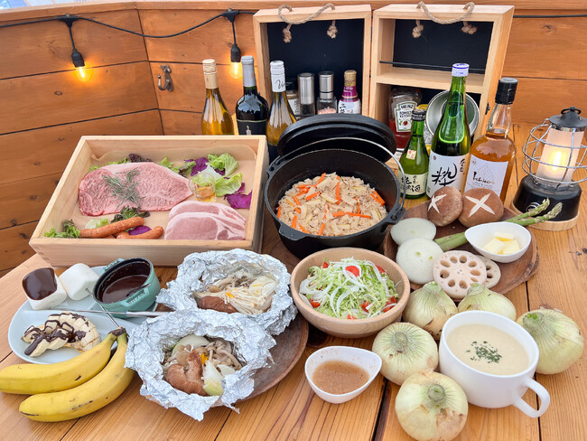 最高のリトリートを体験できる THE FIVE RIVERS FINE GLAMPING 群馬 白沢　春の味覚を存分に味わう季節ディナー　４月1日～６月30日の3ヵ月限定で提供開始