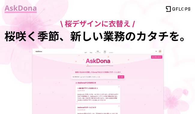 AskDona、4月期間限定「 桜 」デザインに衣替え！