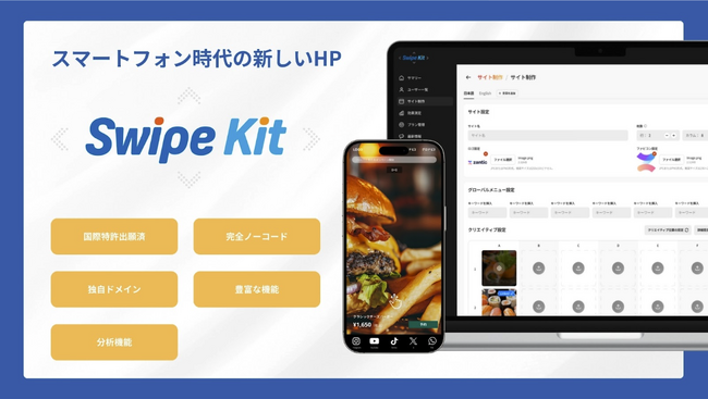 スマートフォン時代に最適化した新感覚のWebサイト制作ツール「SwipeKit」を正式リリース
