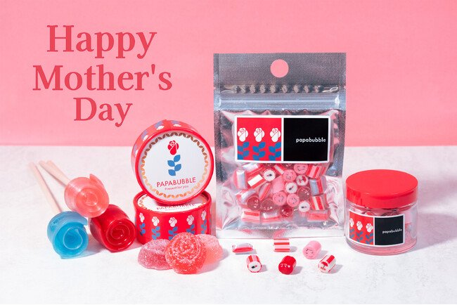 文字が浮かびあがって気持ちが伝わるキャンディ　おいしさと遊び心が詰まったキャンディ・バブレッツが登場　PAPABUBBLEの母の日シリーズ　4月3日より発売