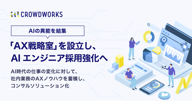 クラウドワークス、AIの異能を結集 「AX戦略室」を設立し、AIエンジニア採用強化へ