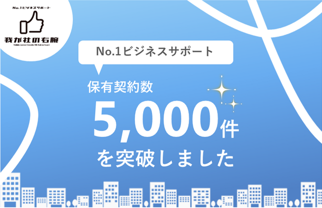 中小企業の経営における様々な課題を解決するNo.１ビジネスサポート保有契約数が5,000件を突破～　情報過多な時代に専門家へ相談できる安心感で需要増　～