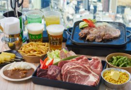 【黒毛和牛ステーキのBBQプラン(イメージ)】 ※画像は4名様分 【黒毛和牛ステーキのBBQプラン(イメージ)】 ※画像は4名様分